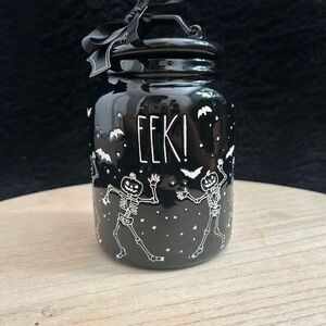 New Rae Dunn Halloween Black Eek Canister